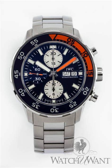 iwc aquatimer blue orange|iwc aquatimer wrist watch.